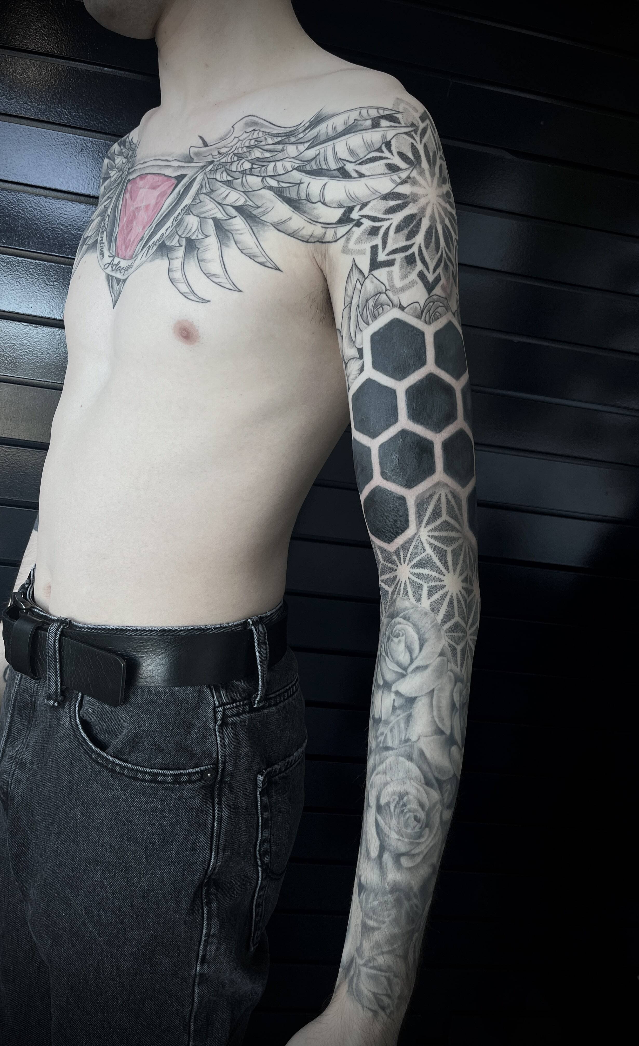 Full Sleeve Geometric Tattoo