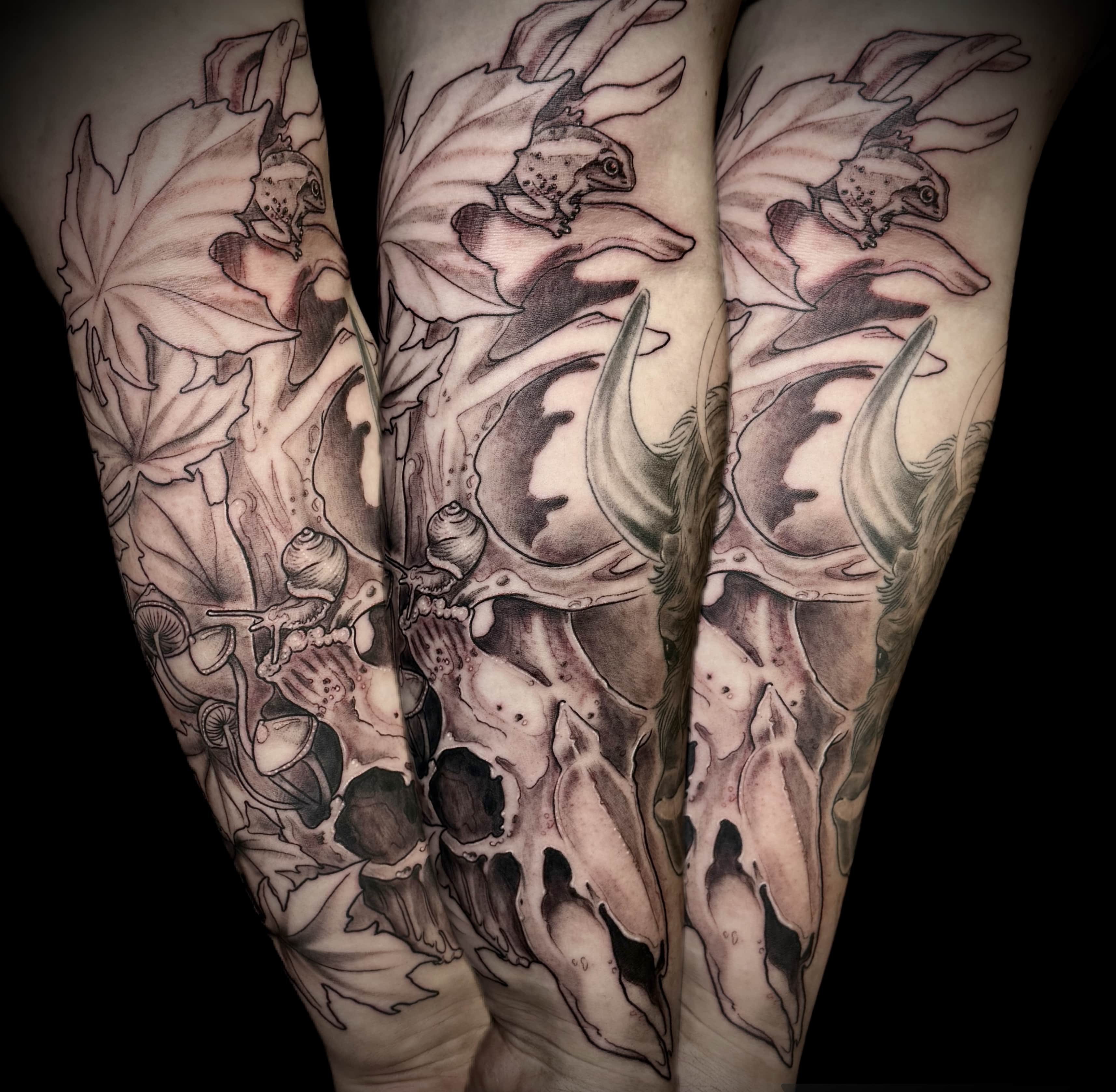 Deer Skull Wilderness Tattoo