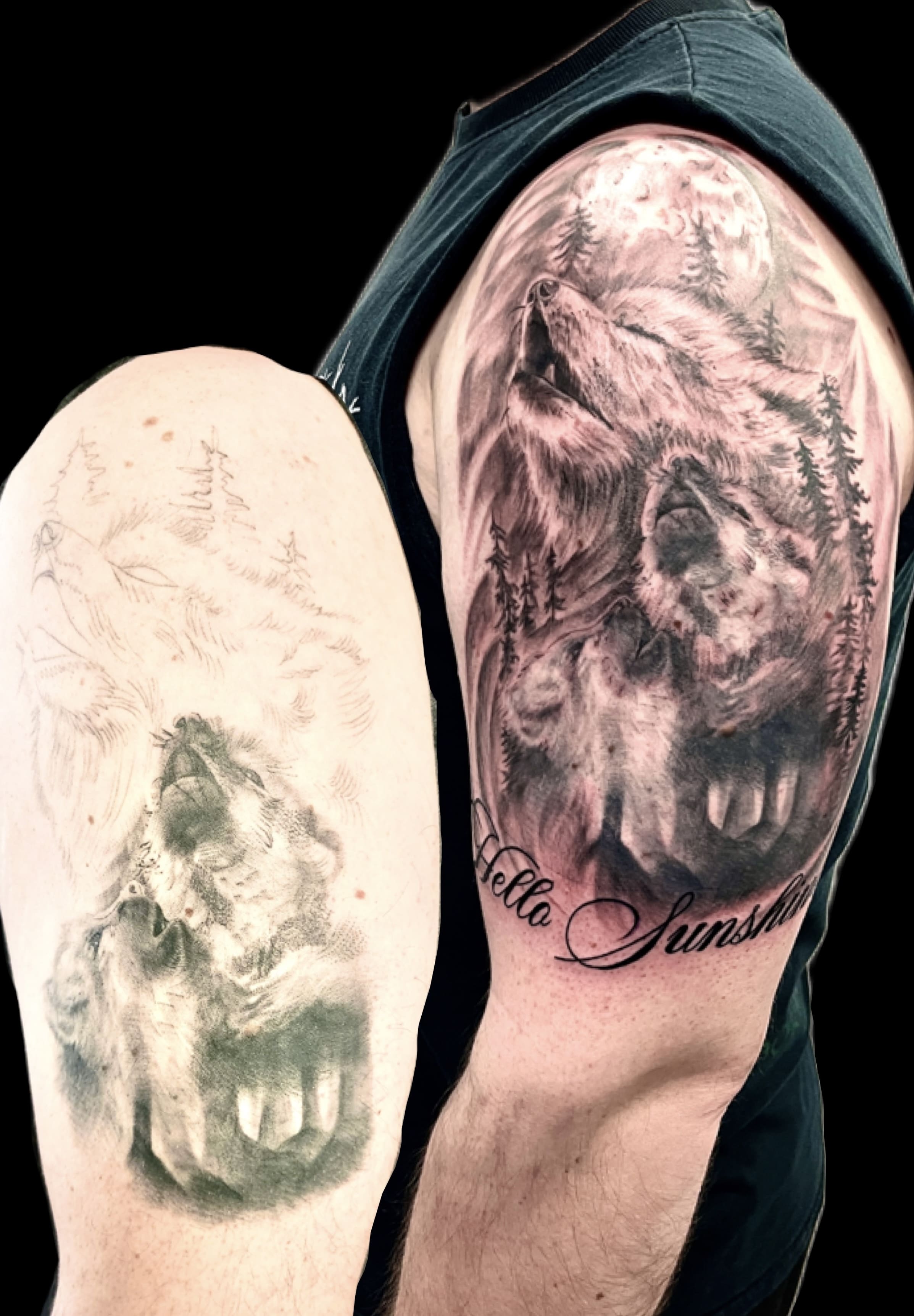 Wolf Coverup Tattoo
