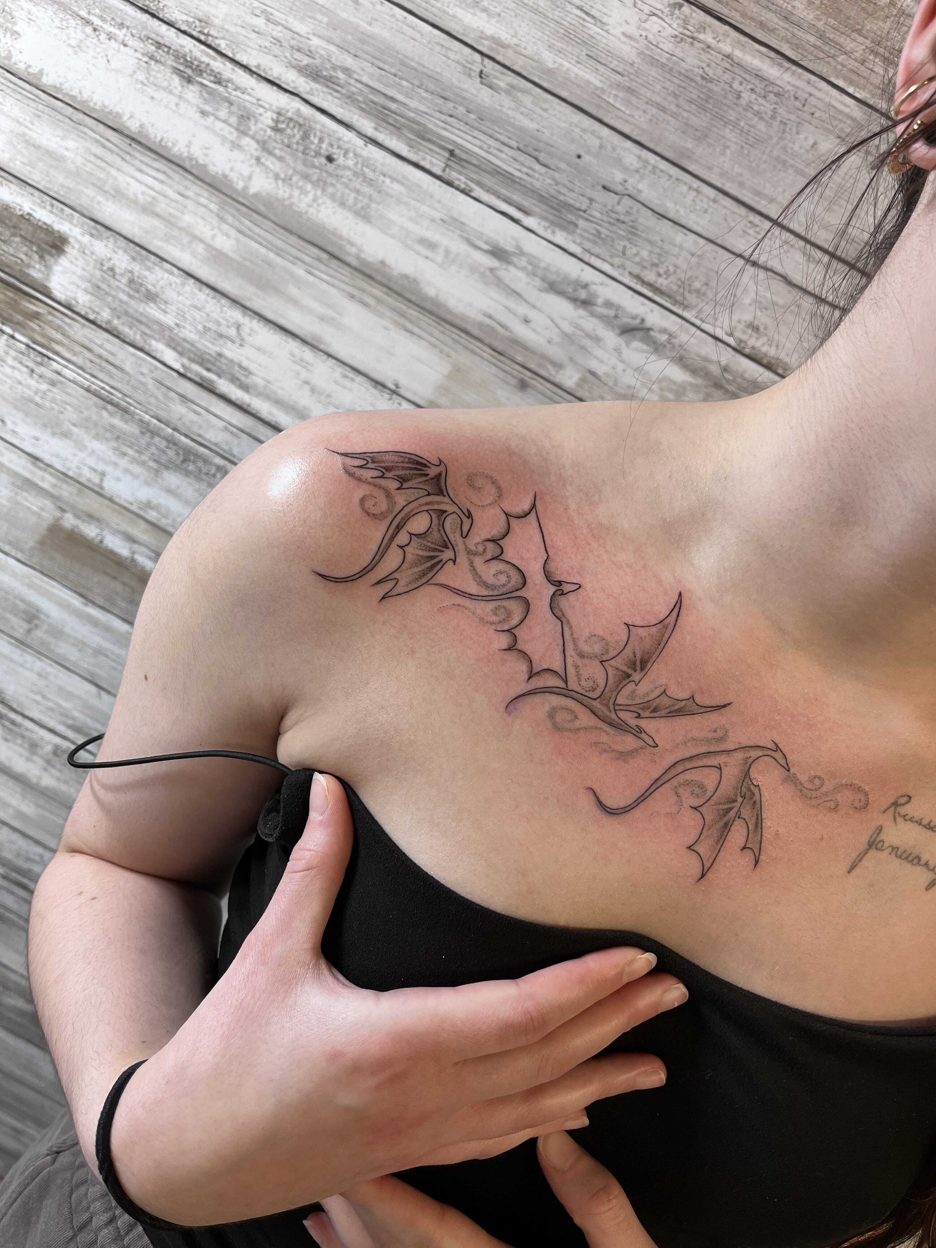 Dragons Collar Bone Tattoo