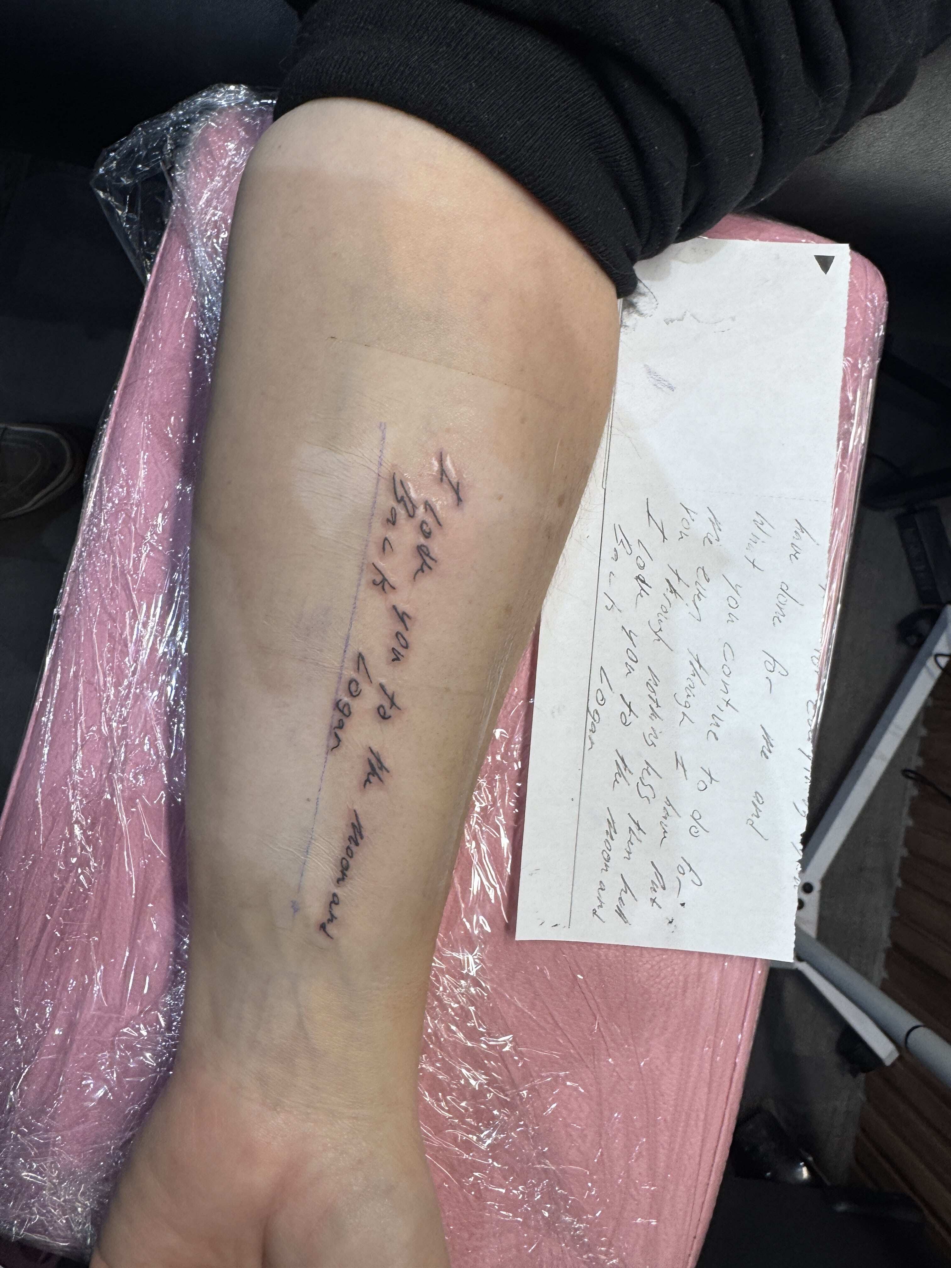 Forearm Script Tattoo