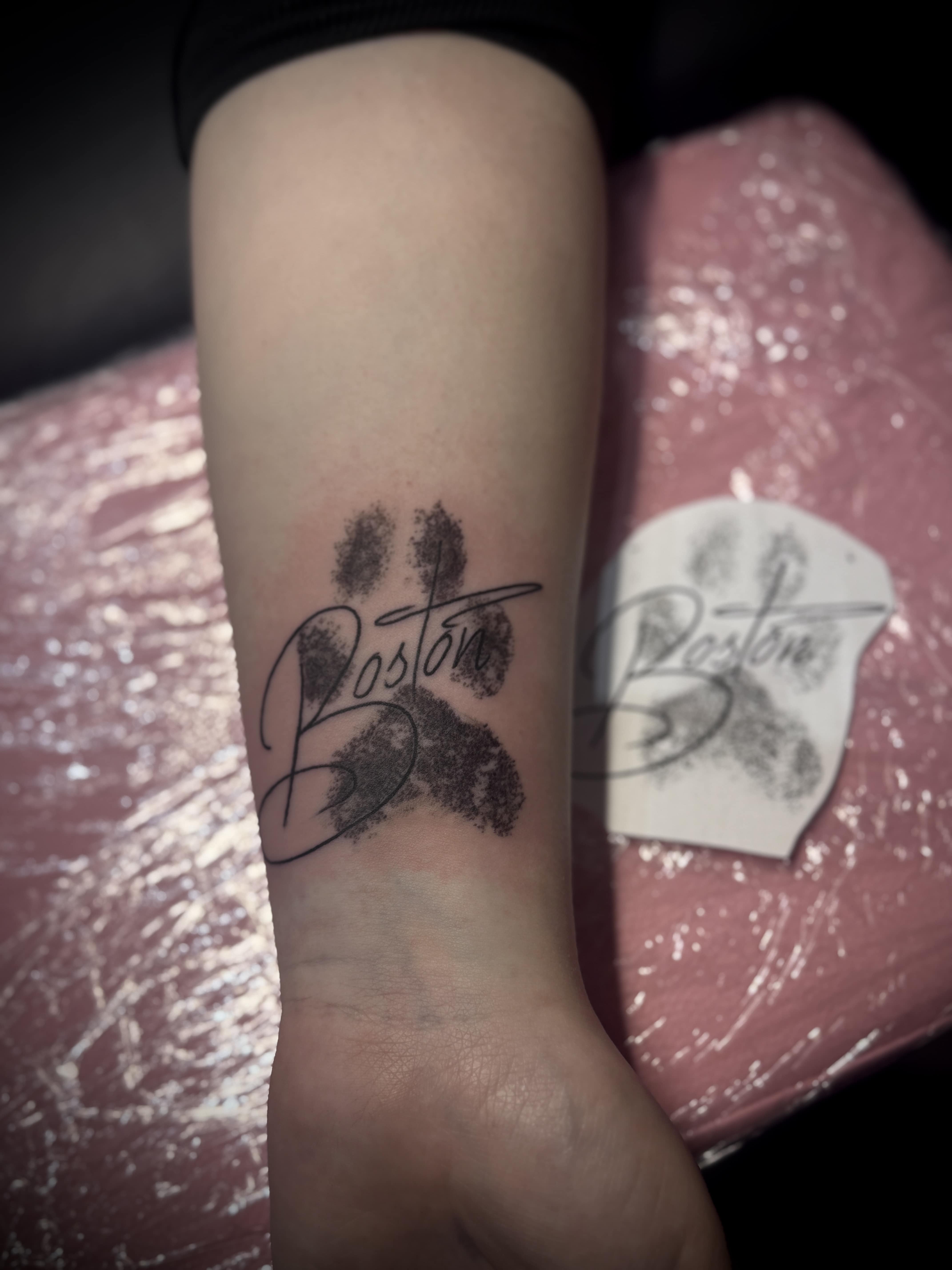 Paw Print Memorial Tattoo