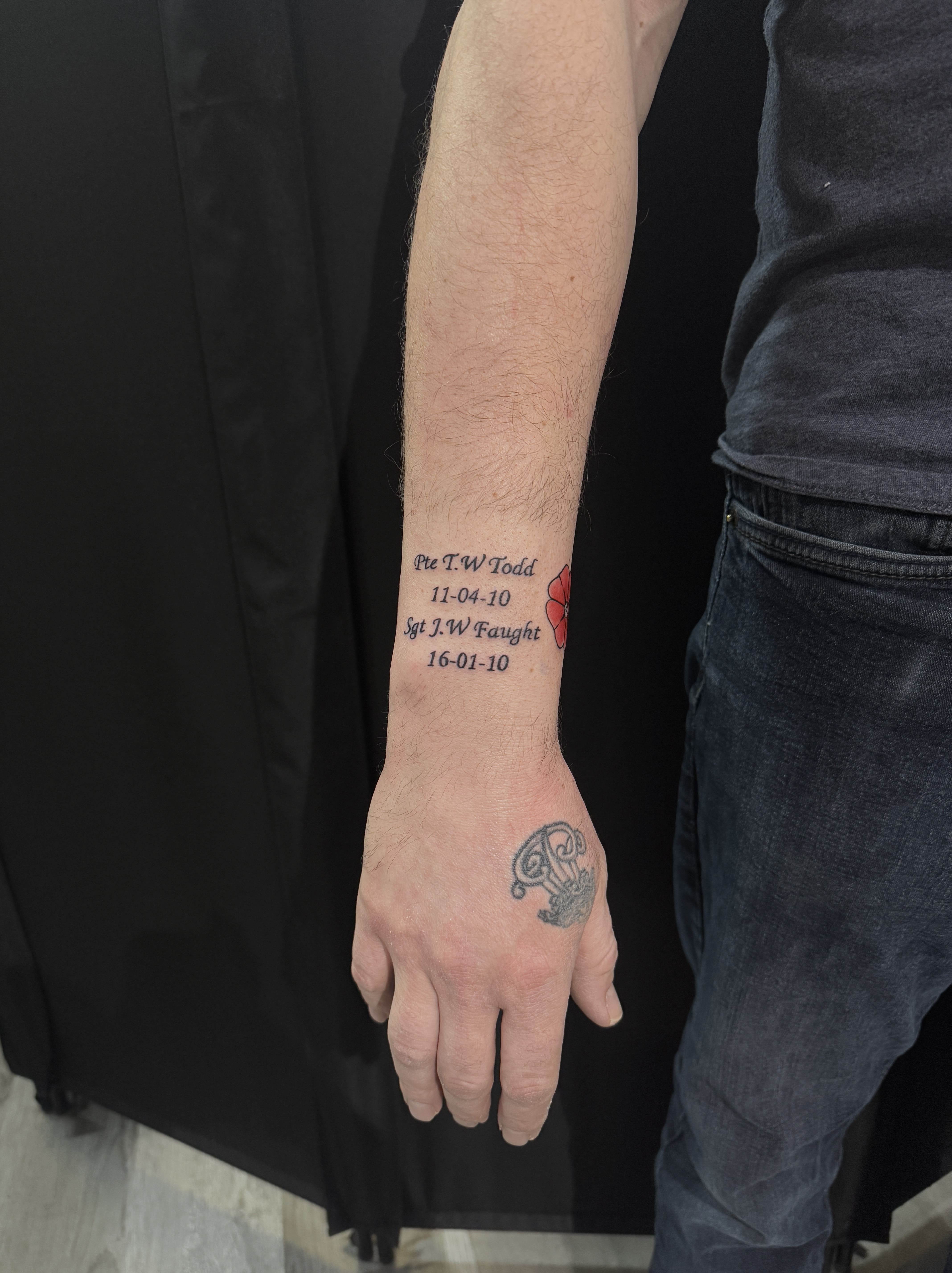 Script on Wrist Tattoo