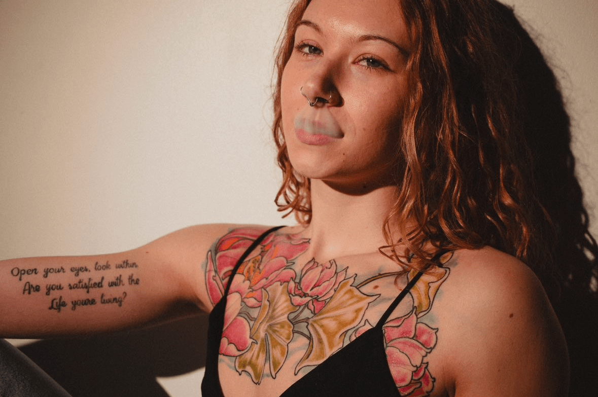Flowers on Chest Tattoo